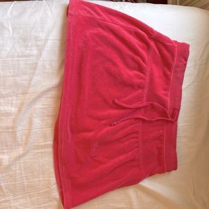 Terry cloth texture pink mini skirt low waisted